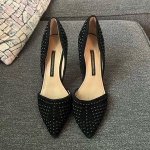 French Connection Ellis Women Pointed Toe Suede Black Heels